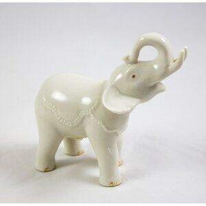 Lenox Classic Ivory Miniature Elephant Raised Trunk A Touch of Luck 24k Gold 3.5